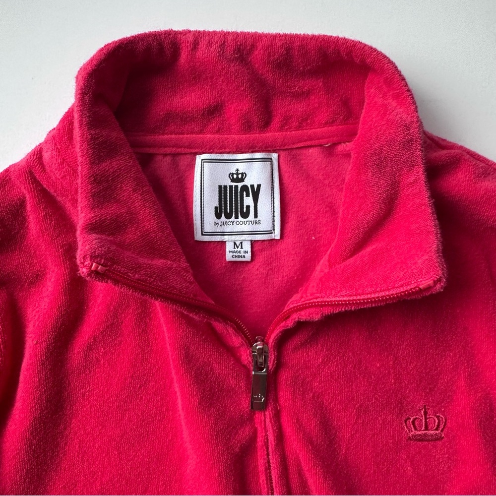 Juicy Couture Hot Pink Terry Cloth Zip-up Jacket Women’s Medium